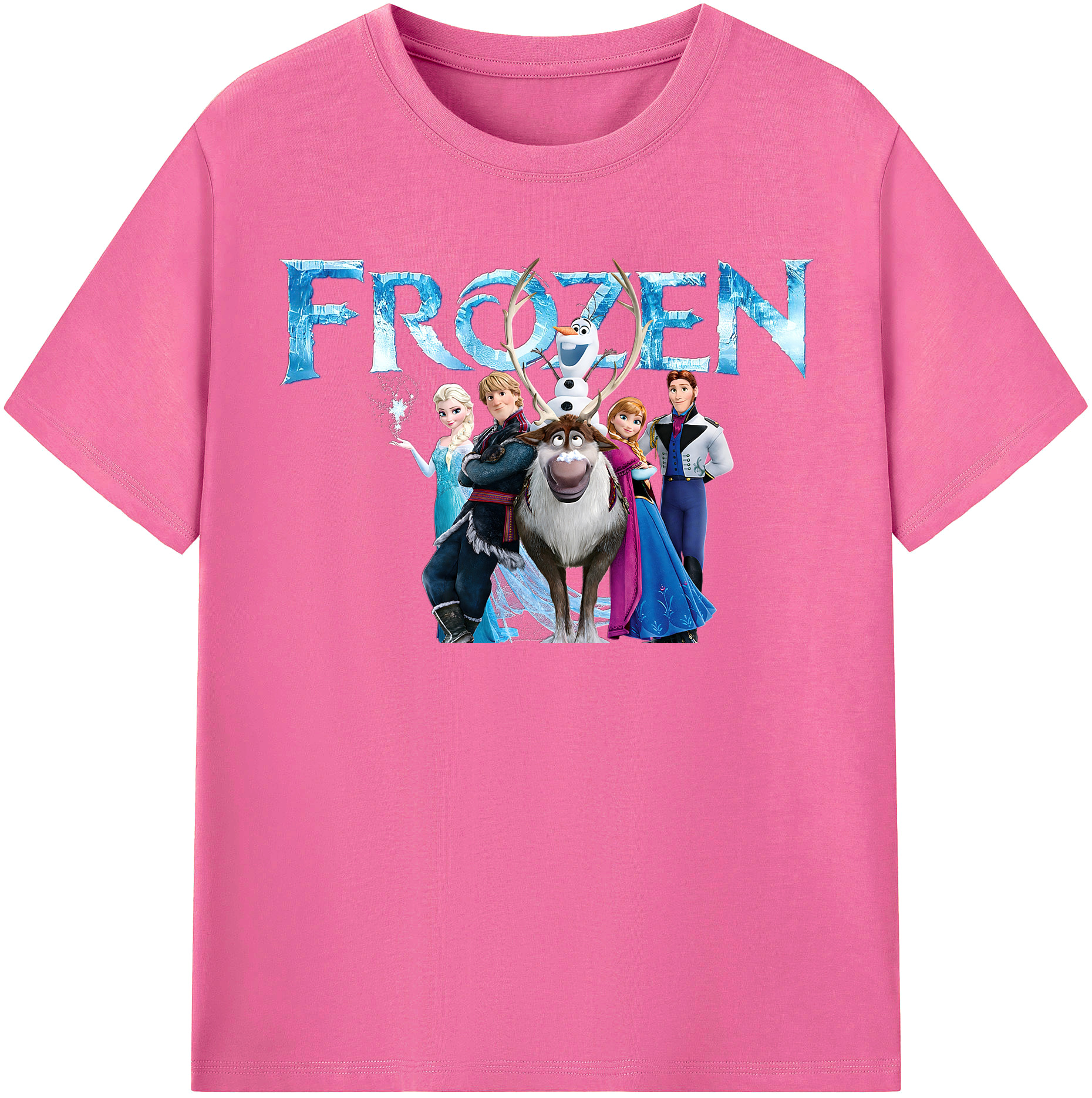 （画像用） アナと雪の女王 アンナ エルサ Frozen Anna Elsa レディースカジュアルプリントTシャツ（綿100％）